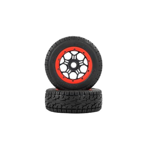 BritBolt 1/5 Skala RC -Auto All Terrain Tire und Rad Hub Assembly III kompatibel mit 5Iver T rofun x2 SLT V5 BAHA 5S -Modelle(Red) von BritBolt