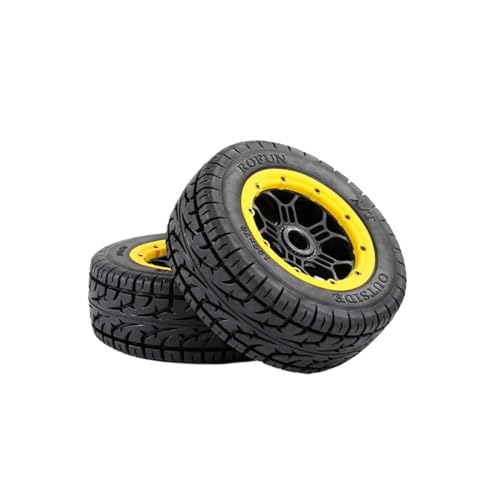 BritBolt 1/5 Skala RC -Auto All Terrain Tire und Rad Hub Assembly III kompatibel mit 5Iver T rofun x2 SLT V5 BAHA 5S -Modelle(Yellow) von BritBolt