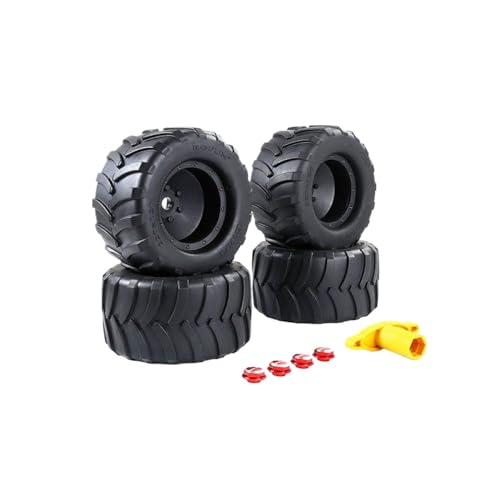 BritBolt 1/5 Skalen -RC -Auto -Off -Straßenreifen mit -Radmuttern kompatibel mit Rofun Rovan XLT -Modellen Teile(Tire with Red Nut) von BritBolt
