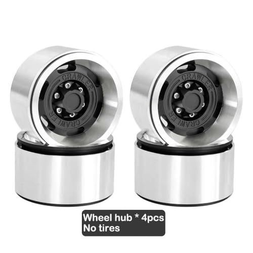 BritBolt 1,9 Zoll 115 mm Gummireifen mit Metallrad -Hub kompatibel für 1 10 -Skala -RC -Crawler -Automodelle wie TRX6 90046 und ähnliche Offroad -Fahrzeuge(Black Wheel hub) von BritBolt