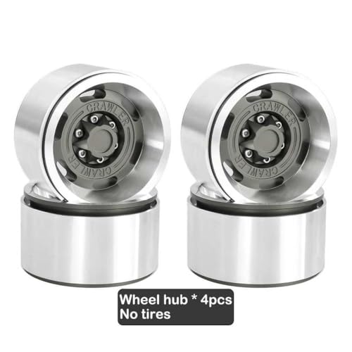 BritBolt 1,9 Zoll 115 mm Gummireifen mit Metallrad -Hub kompatibel für 1 10 -Skala -RC -Crawler -Automodelle wie TRX6 90046 und ähnliche Offroad -Fahrzeuge(Grey Wheel hub) von BritBolt