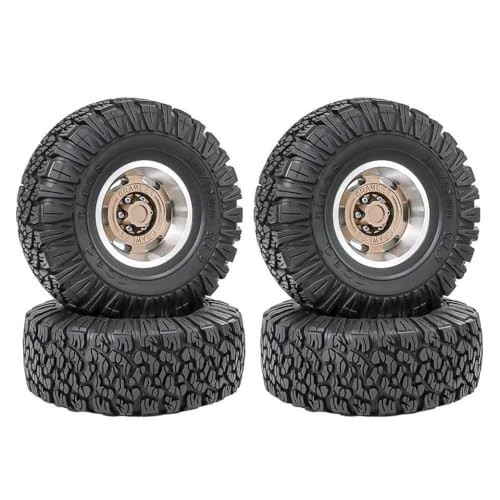 BritBolt 1,9 Zoll 115 mm Gummireifen mit Metallrad -Hub kompatibel für 1 10 -Skala -RC -Crawler -Automodelle wie TRX6 90046 und ähnliche Offroad -Fahrzeuge(Yellow 1set) von BritBolt