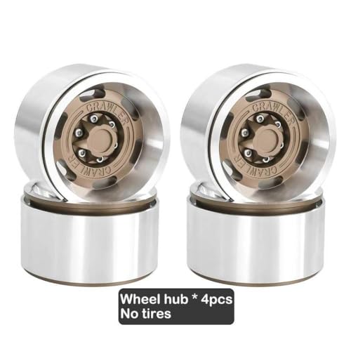 BritBolt 1,9 Zoll 115 mm Gummireifen mit Metallrad -Hub kompatibel für 1 10 -Skala -RC -Crawler -Automodelle wie TRX6 90046 und ähnliche Offroad -Fahrzeuge(Yellow Wheel hub) von BritBolt