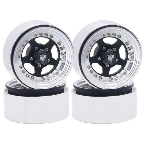 BritBolt 1,9 -Zoll -Metall -Perldlock -Rad -Rims -Hubs für 1/10 RC Crawler Car kompatibel mit CC01 und ähnlichen Modellfahrzeugen(Black 4pcs) von BritBolt
