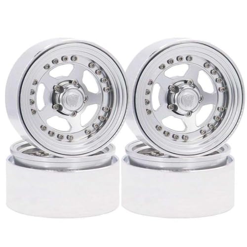 BritBolt 1,9 -Zoll -Metall -Perldlock -Rad -Rims -Hubs für 1/10 RC Crawler Car kompatibel mit CC01 und ähnlichen Modellfahrzeugen(Silver 4pcs) von BritBolt