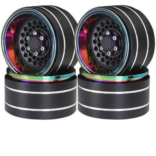 BritBolt 1,9 Zoll Metallelektroplieren farbenfrohe Rad Hub kompatibel mit 1 10 -Skala -RC -Crawler -Autos wie RR10 Wraith und ähnlichen Modellen(Black) von BritBolt