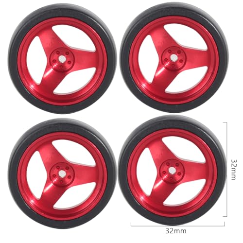 BritBolt 1 18 LD1801 LD1802 LD1803 LD1804 A01 A02 A86 4PCS Metall 32 mm RC -Drift -Reifenrad -Set kompatibel mit 1 18 -Skala -RC -Auto -Upgrade -Teilen kompatibel(JSLG-RA) von BritBolt