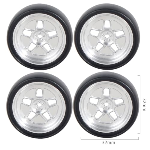 BritBolt 1 18 LD1801 LD1802 LD1803 LD1804 A01 A02 A86 4PCS Metall 32 mm RC -Drift -Reifenrad -Set kompatibel mit 1 18 -Skala -RC -Auto -Upgrade -Teilen kompatibel(JSLG-SB) von BritBolt