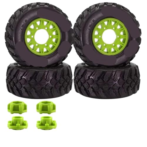 BritBolt 1 8 1 10 Huanqi 727 RC -Auto -Reifen 112 mm kurzer Kurs -Reifen -Reifen -Upgrade kompatibel mit 12 mm 14 mm 17mm Hex Hub -Adapter Universal Fit(Green 4pcs) von BritBolt