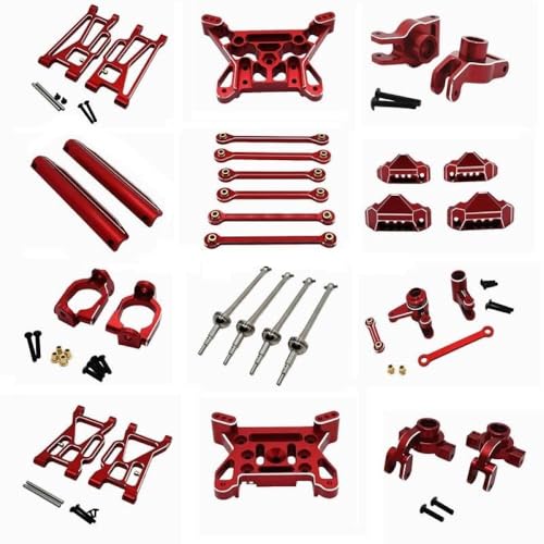 BritBolt 10208 V1 V2 Metalllenker Lenkung Cup Hub Link -Stange Set für RC -Auto -Upgrade kompatibel mit verschiedenen 1 10 -Skala -Modellen Schwung Arm Drive Welle Stoßturm -Zubehör(Red) von BritBolt