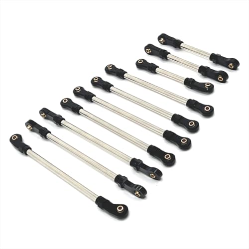 BritBolt 10pcs Metall Car Pull Stab Teile kompatibel mit 1 10 -Skala -RC -Autos wie R1001 R1002 R1003 Fernbedienungsfahrzeugzubehör(Black) von BritBolt