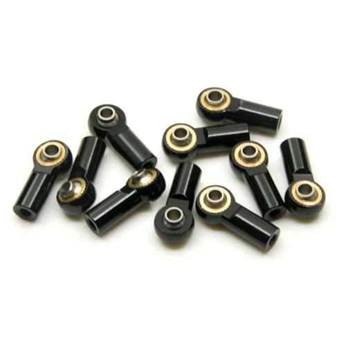 BritBolt 10pcs Metall M3 M4 Link Spurstange Endkugelgelenk Stoßdämpfung kompatibel mit 1 10 -Skala -RC -Autos wie CC01 TRX6 und ähnlichen Modellen(M3 Black) von BritBolt