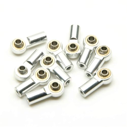 BritBolt 10pcs Metall M3 M4 Link Spurstange Endkugelgelenk Stoßdämpfung kompatibel mit 1 10 -Skala -RC -Autos wie CC01 TRX6 und ähnlichen Modellen(M3 Silver) von BritBolt