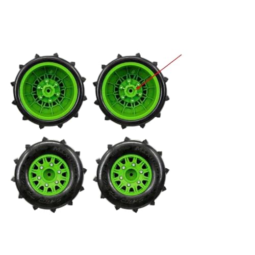 BritBolt 12mm 14 mm 17 mm Sechskantadapterreifen für 1 8 1 10 Skala RC -Automodelle mit Trax Huanqi 727 Kurzer Verlauf 116mm Sand Off -Straße Upgrade -Reifen(Green) von BritBolt