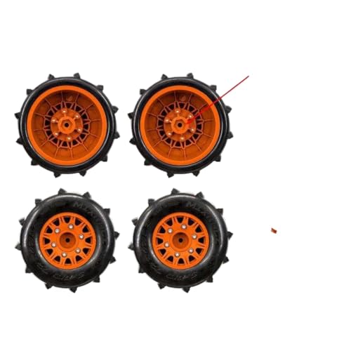 BritBolt 12mm 14 mm 17 mm Sechskantadapterreifen für 1 8 1 10 Skala RC -Automodelle mit Trax Huanqi 727 Kurzer Verlauf 116mm Sand Off -Straße Upgrade -Reifen(Orange) von BritBolt