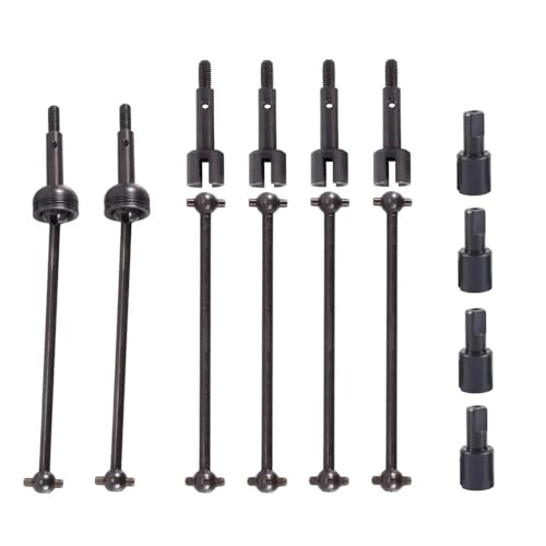 BritBolt 14 Stück Differential Cup Upgrade Teile 144001 144002 144010 124007 124016 124018 124019 Metallantriebswelle Dogbone kompatibel mit RC -Autoteilen kompatibel(Black) von BritBolt