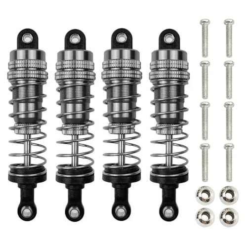 BritBolt 144001 144002 144010 124007 124008 124016 124018 124019 Metallschockdämpfer Öldämpfer -Upgrade -Teile für RC -Car -Modelle, die mit verschiedenen Marken kompatibel sind(4pcs Grey) von BritBolt