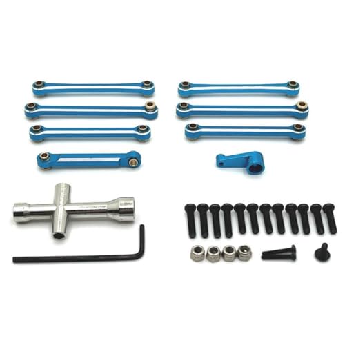 BritBolt 144001 144010 124007 124008 124016 124017 124018 124019 Metall -Bahn -Stange -Link -Stange -Servo -Arm -Ersatzteile mit RC -Auto kompatibel(Blue) von BritBolt