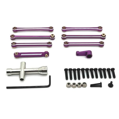 BritBolt 144001 144010 124007 124008 124016 124017 124018 124019 Metall -Bahn -Stange -Link -Stange -Servo -Arm -Ersatzteile mit RC -Auto kompatibel(Purple) von BritBolt