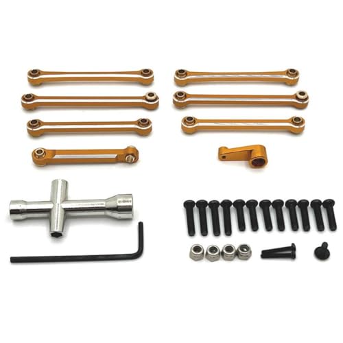 BritBolt 144001 144010 124007 124008 124016 124017 124018 124019 Metall -Bahn -Stange -Link -Stange -Servo -Arm -Ersatzteile mit RC -Auto kompatibel(Yellow) von BritBolt