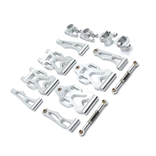 BritBolt 14pcs Metalllenker und Arme für 1 16 -Skala -RC -Autos kompatibel mit Q130 -Modell vorderen Rückhängebranchen Upgrade -Teile(Silver) von BritBolt