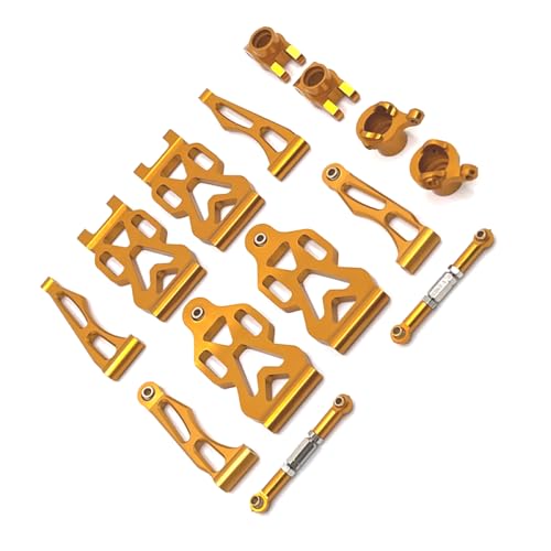 BritBolt 14pcs Metalllenker und Arme für 1 16 -Skala -RC -Autos kompatibel mit Q130 -Modell vorderen Rückhängebranchen Upgrade -Teile(Yellow) von BritBolt