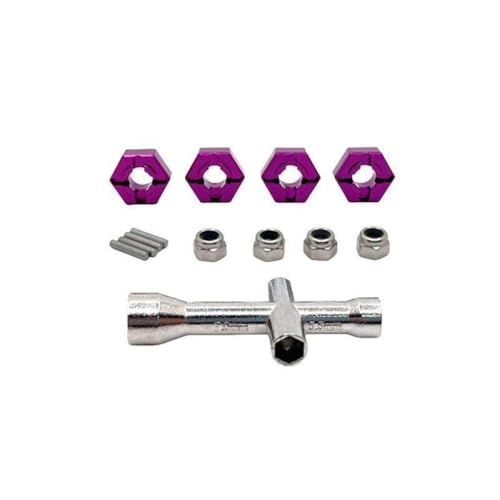 BritBolt 16101 16102 16103 16208 16209 12 -mm -Rad Hub -Hub -Hub -Adapter für 1/16 RC CAR H16 Metall -Upgrade -Teile mit SG116PRO und ähnlichen Modellen(Purple) von BritBolt