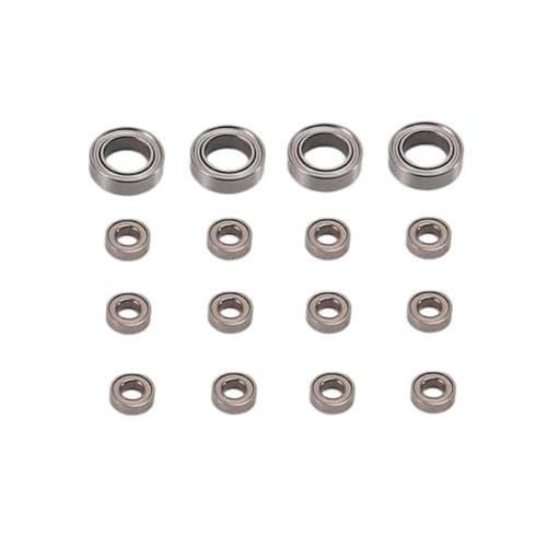 BritBolt 16pcs Stahllager 3x6x2mm 6x10x3mm kompatibel mit C14 C24 B14 B24 B16 B36 Mn Mn90 Mn99s für RC -Autoteile Upgrade -Zubehör von BritBolt