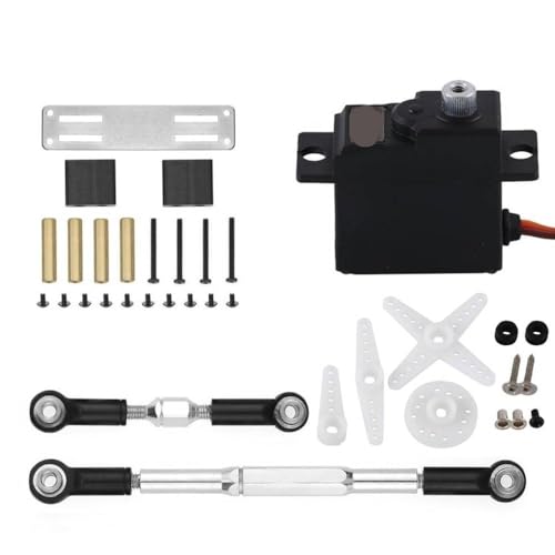 BritBolt 18G Metal Gear Servo C14 C24 Mn Mn99S Lenksverbindungsstange Servo -Mount -Aufbauteile für RC -Automodelle, die mit verschiedenen Fahrzeugen mit 1 10 Skala kompatibel sind(WPL Black) von BritBolt