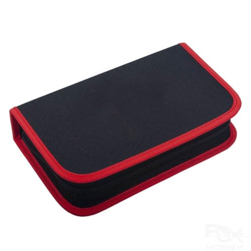 BritBolt 1pc RC -Werkzeuge Aufbewahrungstasche kompatibel mit Flugzeugbootauto Model Spielzeug Reparaturschraubendreher Schraubenschlüssel Tragenkasten tragbares Handtasche Toolkit(Black with red) von BritBolt