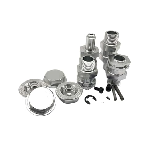 BritBolt 24 -mm -Hex -Hub -Hub -Achse vorne mit Radmuttern 4pcs kompatibel mit 1 5 -Skala -RC -Modellen wie 5B 5T 5SC und ähnlichen Fahrzeugen außerhalb der Straße(Silver) von BritBolt