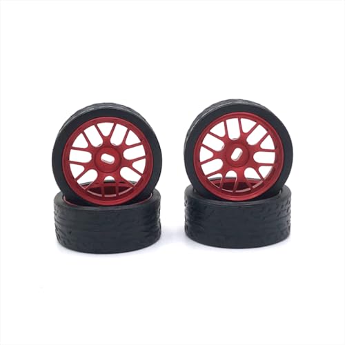 BritBolt 26. 5 mm Metall -Upgrade -Rennreifen für 1 28 -Skala -RC -Autos kompatibel mit 284121 K969 K979 K989 K999 P929 P939 Q Z RC01 Modelle(Red) von BritBolt