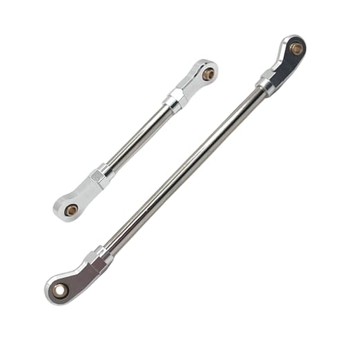 BritBolt 2pcs Metall Vorderachse Lenkstange Servo -Stange RC -Autoteile kompatibel mit 1 10 Skala R1001 R1002 R1003 Modelle Ersatz -Upgrade -Zubehör(Silver) von BritBolt