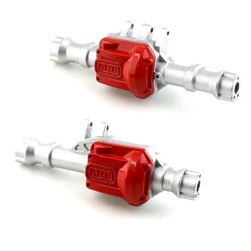 BritBolt 2pcs Metallachse Gehäuse vorne und hinten mit Differenzabdeckung 300 g kompatibel mit 1 10 Skala RC Crawler Car Upgrade Ersatzteile(Silver) von BritBolt