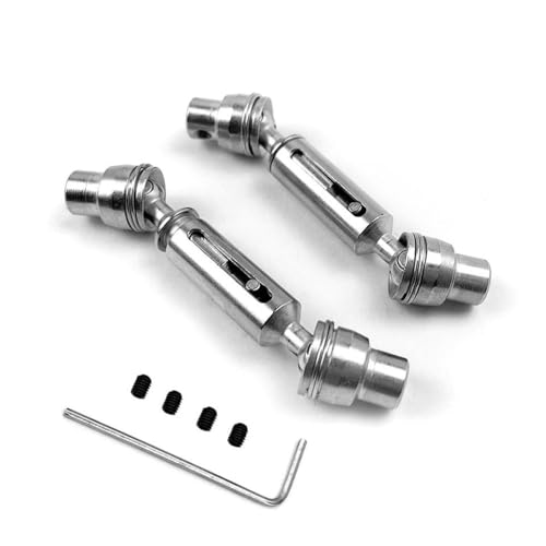 BritBolt 2pcs Metallantriebswelle kompatibel mit C14 C24 C34 MN D91 D96 D99 D99S MN90 MN98 MN99S RC -Autoersatzteile Antriebswelle Zubehör(Silver) von BritBolt