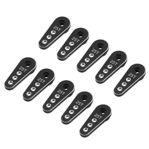 BritBolt 31,5 mm 25T Metallservo Horn kompatibel mit 1/10 RC -Crawler -Autoboot und ähnlichen Modellen mit Futaba Savox Emax -Typ -Servos, die in 1PC oder 10 PCS erhältlich sind(10pcs Black) von BritBolt