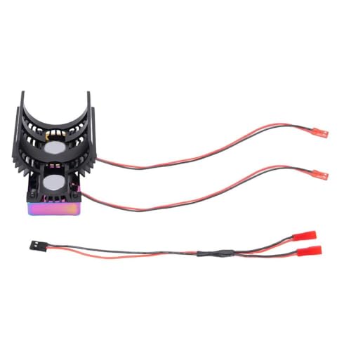 BritBolt 36 mm RC -Motorkühlventilator mit verlängertem Kühlkörper DC 7V Dual Speed -Lüfter kompatibel mit 380 540 550 3650 3660 3674 Motormodelle(Black) von BritBolt