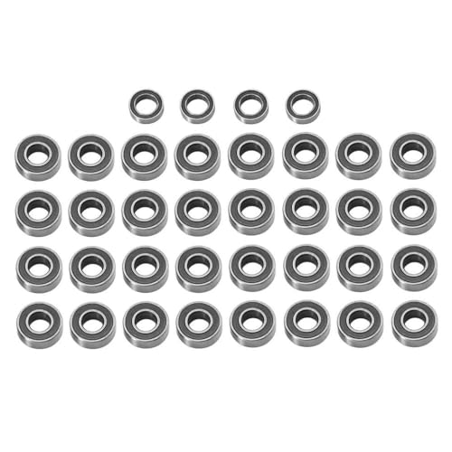 BritBolt 36pcs versiegeltes Stahllager-Kit kompatibel mit GF-02 GF02 Modell RC Car Upgrade Ersatzteile(Black) von BritBolt