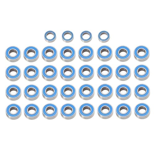 BritBolt 36pcs versiegeltes Stahllager-Kit kompatibel mit GF-02 GF02 Modell RC Car Upgrade Ersatzteile(Blue) von BritBolt