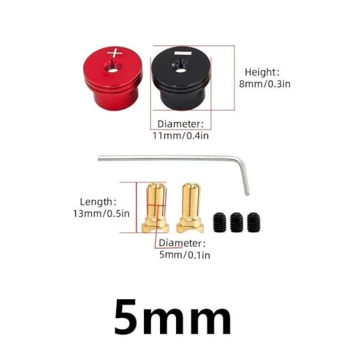 BritBolt 4,0 mm 5,0 mm Messing Bananen -Bananen -Stecker mit Metallkühlkörper für die Kompatibilität mit RC -Modellautos und RC -Fahrzeugen(5mm) von BritBolt