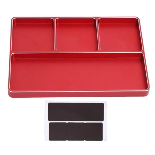 BritBolt 4 Gitter -Aluminiumschraubenschale mit Magnetpad für 1/10 1/8 RC -Modelle mit RC -Autos und Flugzeugen kompatibel(Red) von BritBolt