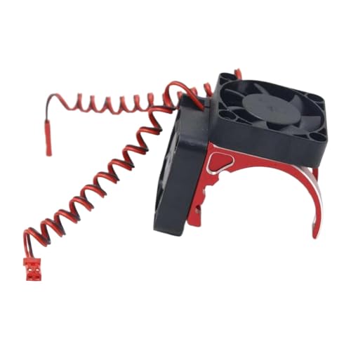 BritBolt 42 mm Dual Lüftermotor Kühlkörper Kühlkörper kompatibel mit 1 10 Maxx E Maxx und 1 8 Talion RC -Autos passt zu verschiedenen Fernbedienungsauto -Modellen(Red) von BritBolt