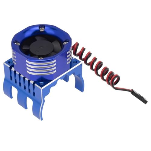 BritBolt 42 mm Kühlventilator mit Kühlkörper und -Licht, die mit 1 10 -Skala -Maxx E Maxx und 1 8 -Skala Talion RC -Fahrzeugen kompatibel sind(Blue) von BritBolt