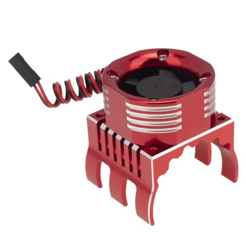 BritBolt 42 mm Kühlventilator mit Kühlkörper und -Licht, die mit 1 10 -Skala -Maxx E Maxx und 1 8 -Skala Talion RC -Fahrzeugen kompatibel sind(Red) von BritBolt