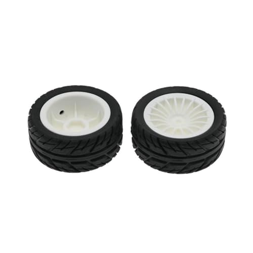 BritBolt 4PCS 50mm Gummi -Reifenrad -Set kompatibel mit SG1603 SG1604 SG1605 UDIRC UD1601 UD1602 UD1603 UD1604 1 16 Skala -RC -Autoersatzteile Teile(White) von BritBolt