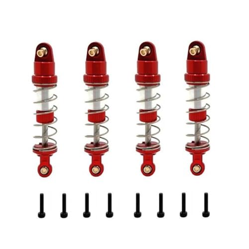 BritBolt 4PCS Metallöl -Stoßdämpferdämpfer für RC -Auto -Upgrade -Teilezubehör kompatibel mit den Modellen 14209 14210 14211 16207 16208 16209 16210 H16(Red) von BritBolt