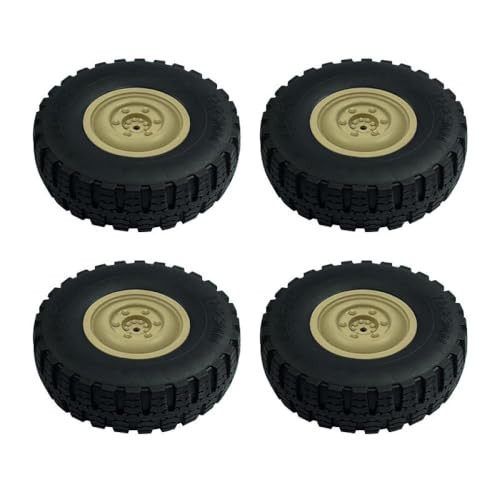 BritBolt 4pcs 1/12 Skala RC Car Wheel Tire Tire Tire Set LD-P06 LD P06 kompatibel mit Unimog-Offroad-Fahrzeugen Ersatzteile Zubehör(Yellow) von BritBolt