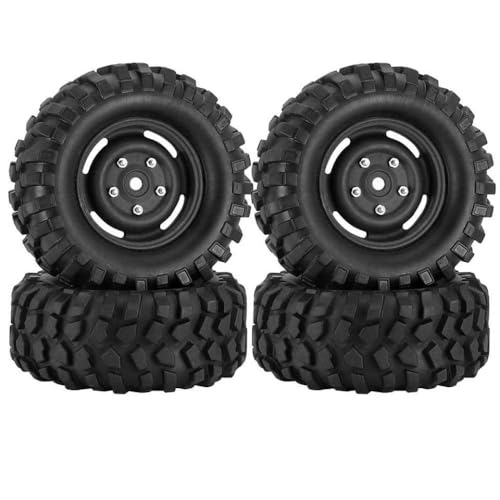 BritBolt 4pcs 1,9 Zoll 96 mm Gummireifen mit Kunststoffrädern kompatibel mit 1 10 -Skala -RC -Crawler -Autos und ähnlichen Modellen wie Wraith Yikong D110(Black 1 Set) von BritBolt