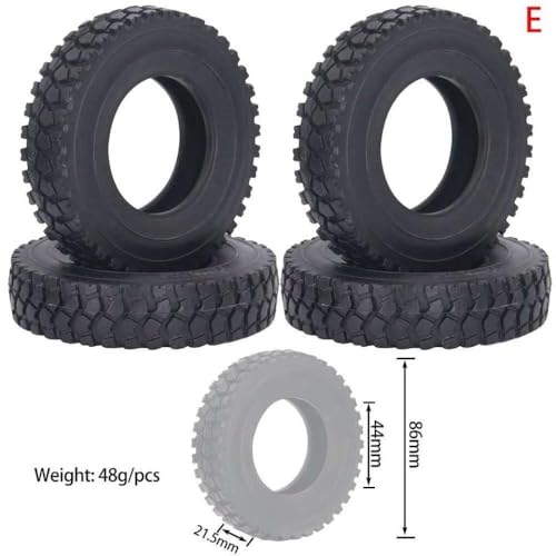 BritBolt 4pcs 1 14 Skala RC -Anhängerreifen Gummi -Räder Weit schmaler Kiesstraßenreifen kompatibel mit 1 14 Schlammkopf -Ladung DIY -Teile kompatibel(E 4pcs) von BritBolt