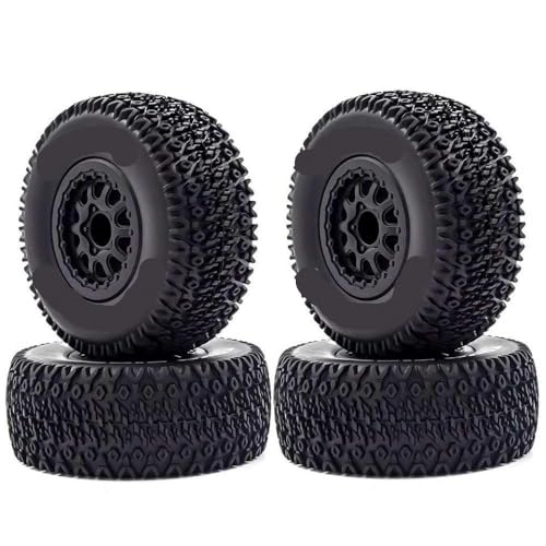 BritBolt 4pcs 112mm 1/10 Kurzzeitreifen mit 12 -mm -Hex -Rädern, die mit 110 -Skalen -RC -Autos wie 727 10SC und ähnlichen Modellen kompatibel sind(B 4pcs) von BritBolt